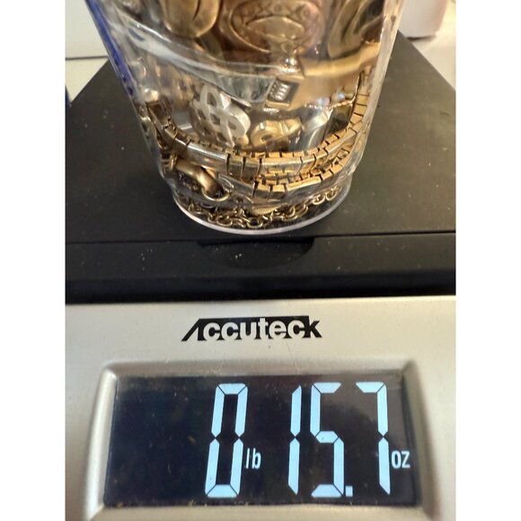 Gold Tone 1 Lb Jewelry Assortment With Red & Amber Accents Boho Style Fall Earth - Picture 12 of 14